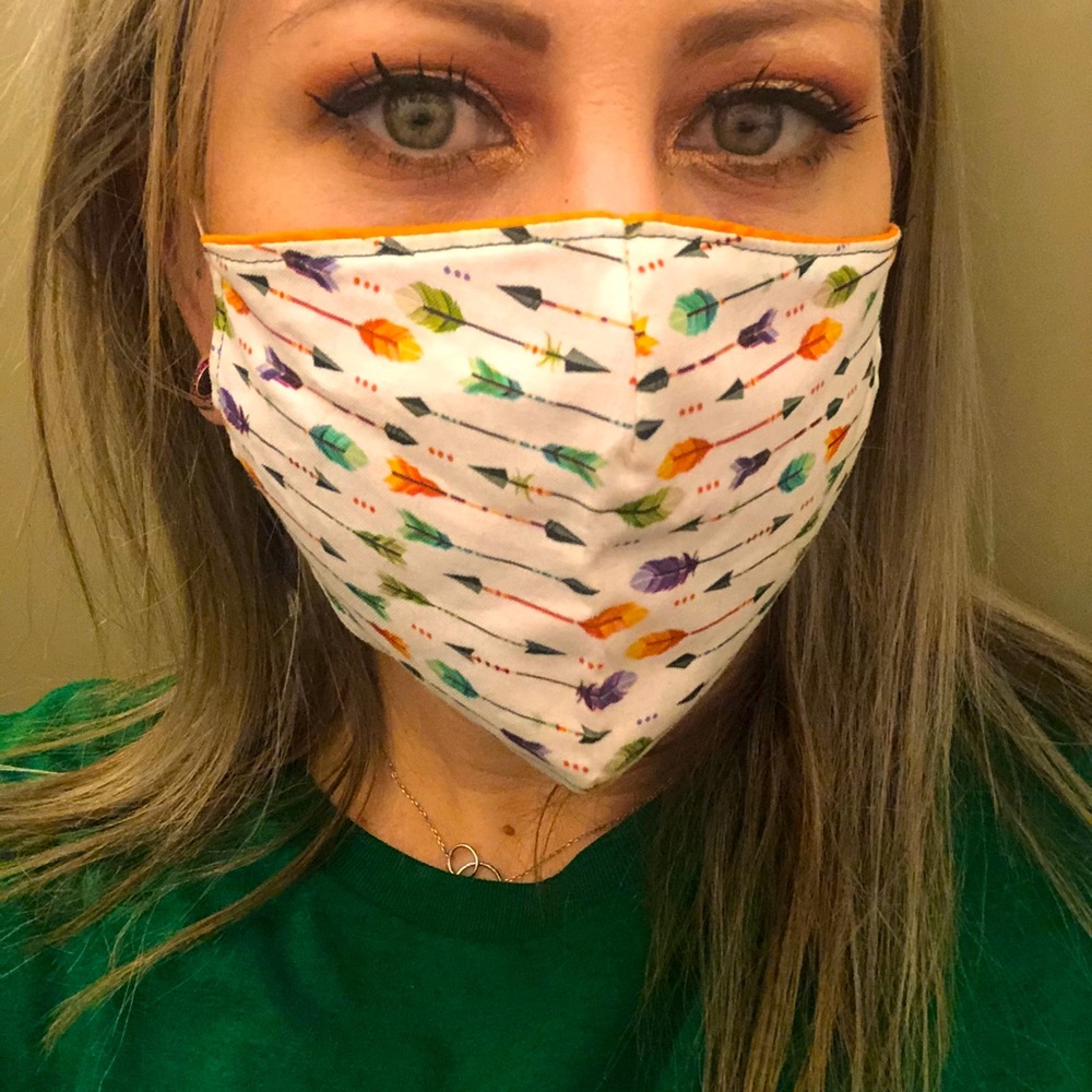 Feather patterned mask!